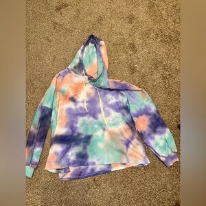 Pink Lily Multicolor Tie-Dye Hoodie Sweater hoodie (oversized)